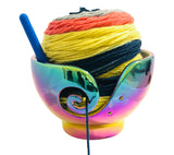 Multi-Color Ceramic Yarn Bowl for Crochet and Knitting.