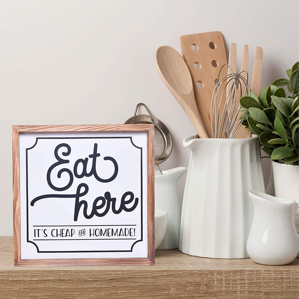 Eat Here Sign | Farmhouse Wall Art Home Decoration