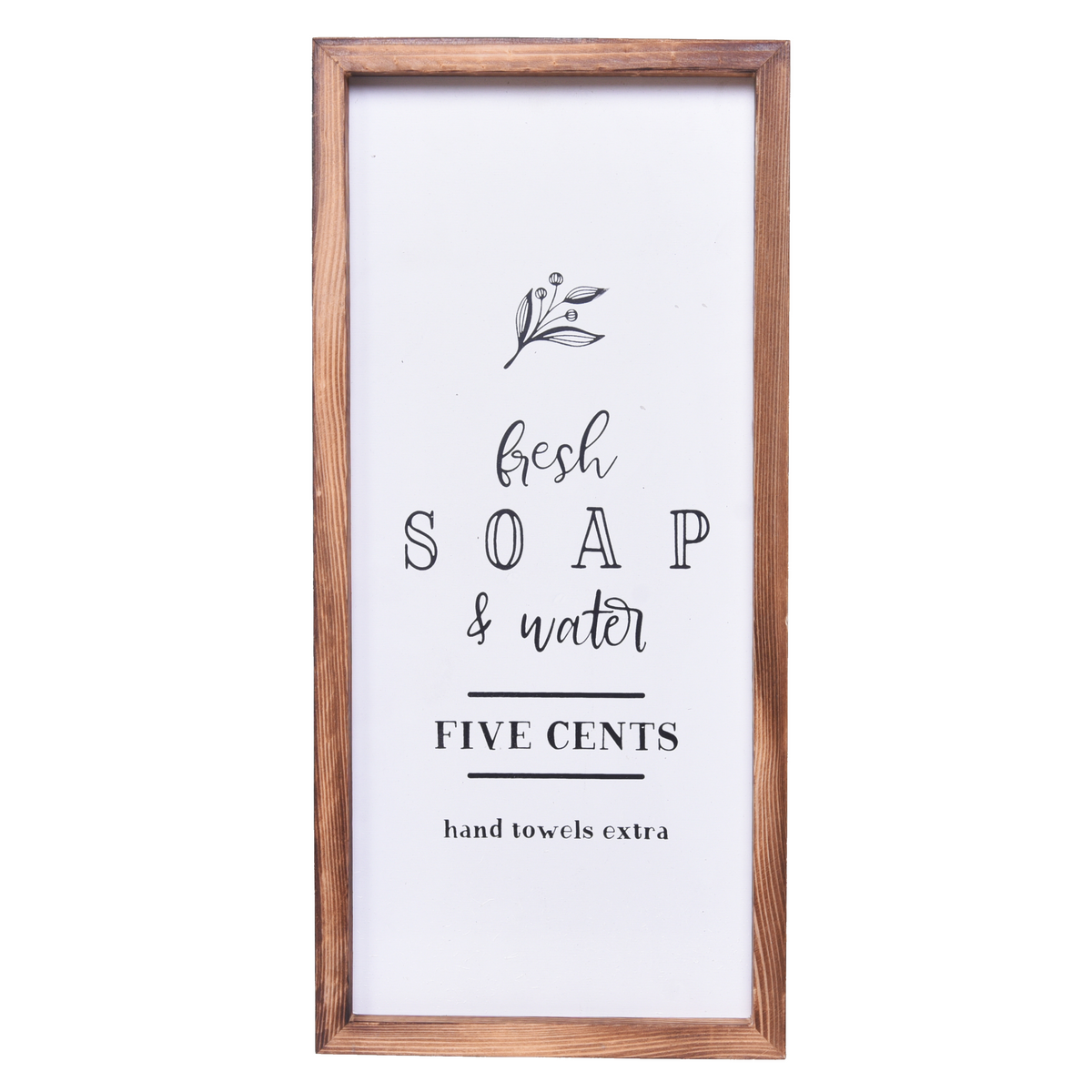 Wooden Bathroom 6x6 Block Shelf Decor (Fresh Soap & Water) Inspirational Plaque Tabletop and Family Home Decoration Distressed White
