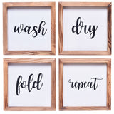 Wash, Dry, Fold, Repeat Sign | Farmhouse Wall Art Home Decoration