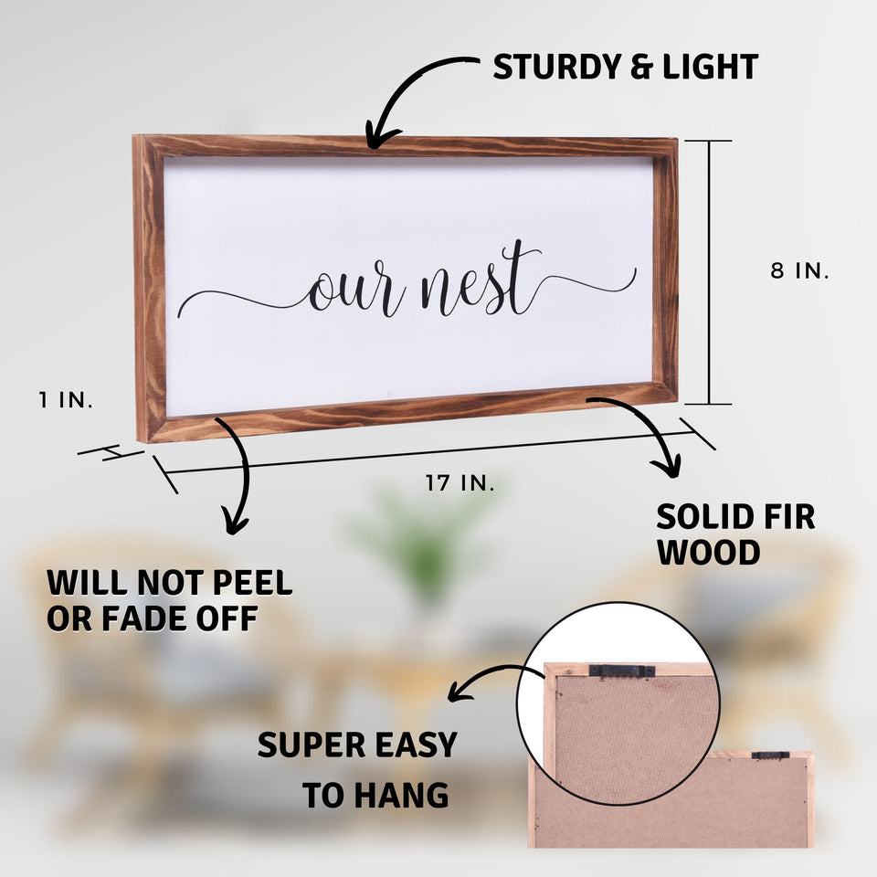 Our Nest Sign | Farmhouse Wall Art Home Decoration