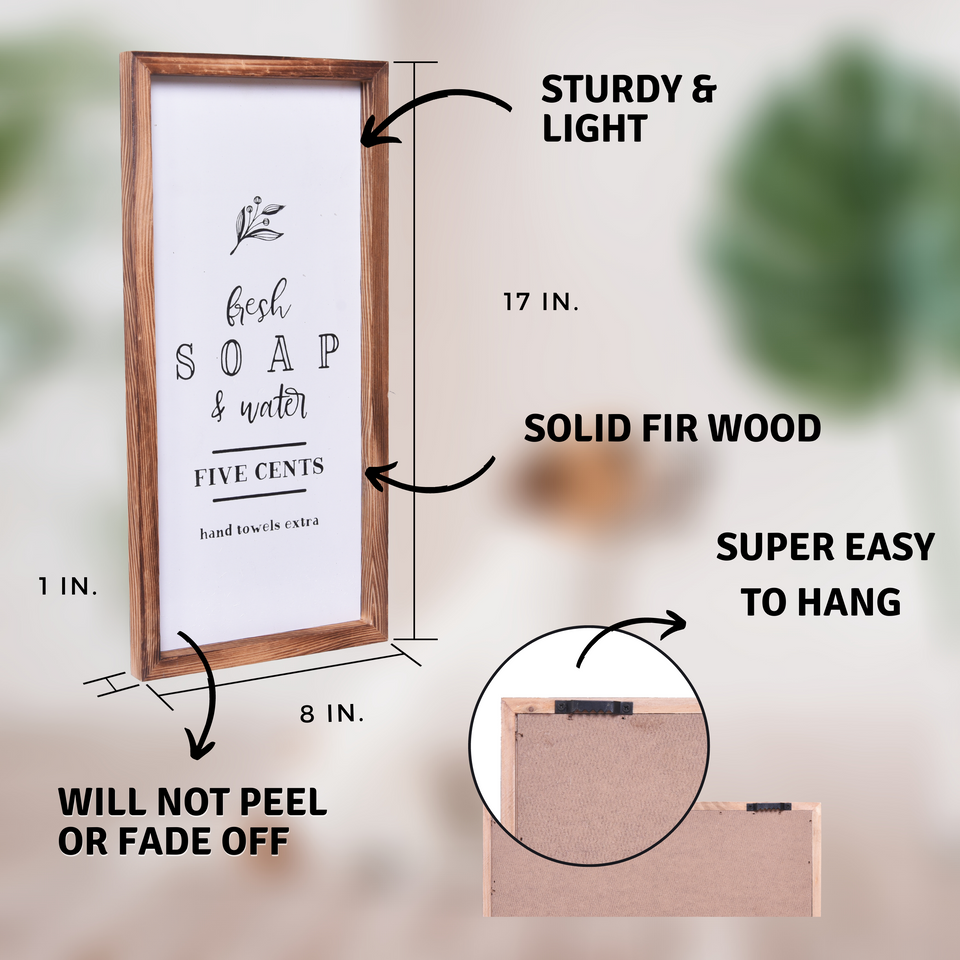 Fresh Soap and Water Sign | Farmhouse Wall Art Home Decoration