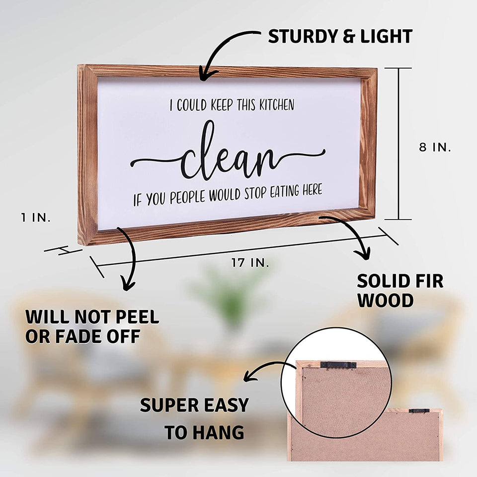 I Could Keep This Kitchen Clean Sign | Farmhouse Wall Art Home Decoration