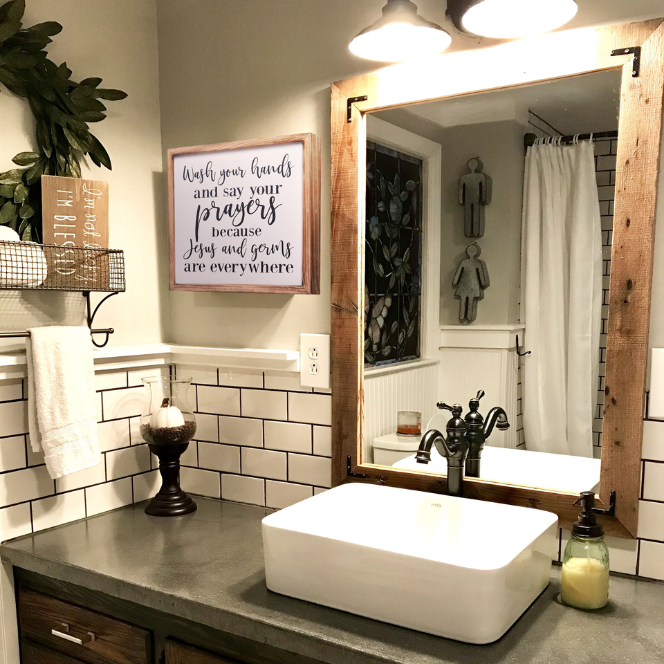 Wash Your Hands Sign  | Modern Rustic Farmhouse Wall Art Home Decoration