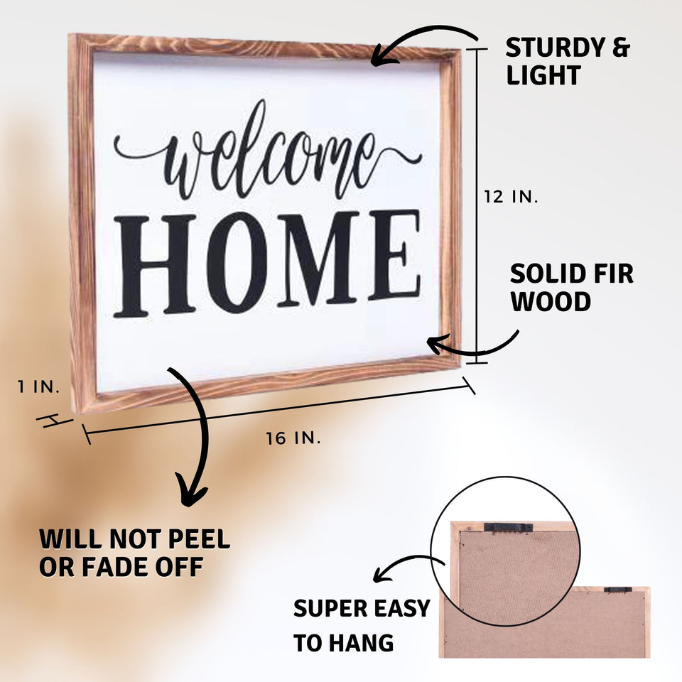 Welcome Home Sign | Farmhouse Wall Art Home Decoration