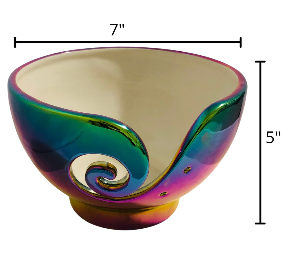 Multi-Color Ceramic Yarn Bowl for Crochet and Knitting.