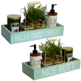 Hello Sweet Cheeks Bathroom Decor Box | Farmhouse Wooden Toilet Storage Organizer