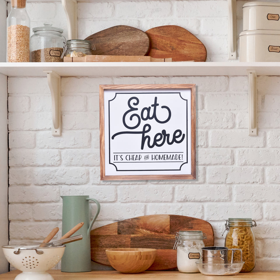 Eat Here Sign | Farmhouse Wall Art Home Decoration