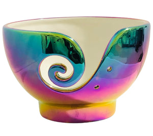 Multi-Color Ceramic Yarn Bowl for Crochet and Knitting.