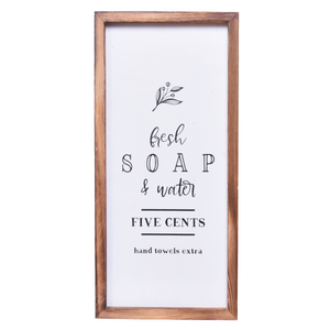 Fresh Soap and Water Sign | Farmhouse Wall Art Home Decoration