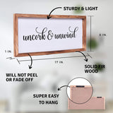 Uncork and Unwind Sign | Farmhouse Wall Art Home Decoration
