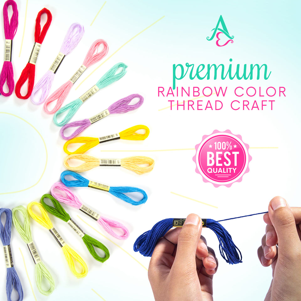 Embroidery Thread Friendship Bracelet Kit - Rainbow Theme