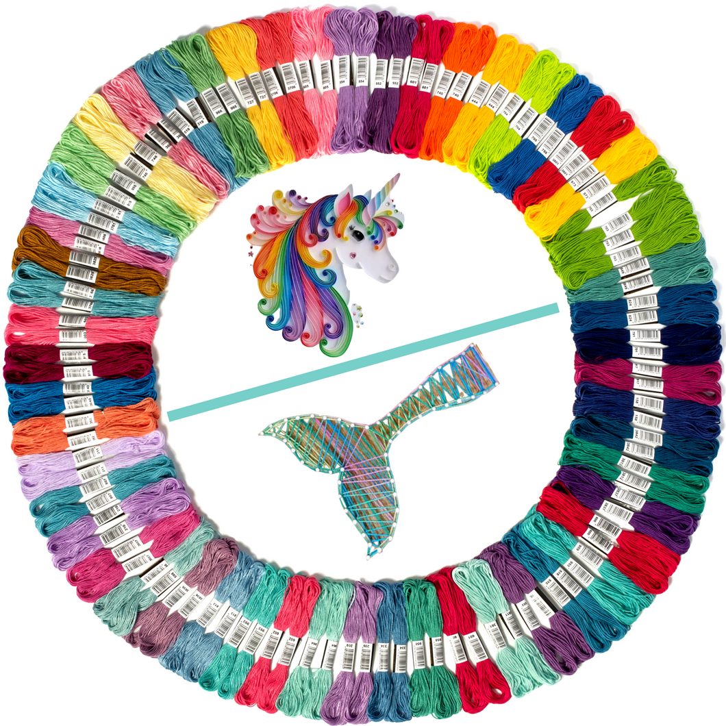 Embroidery Thread - Unicorn and Mermaid Theme Palettes - 100 Embroidery Floss