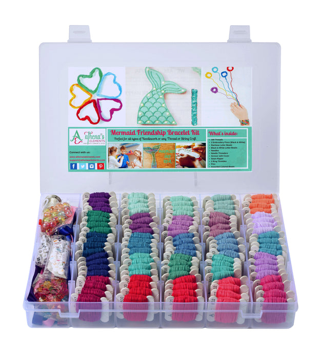 Athena's Elements Embroidery Thread Set – 150 Colors Embroidery Floss with  Cross Stitch, Sewing Thread Tools, 3-Tier Transparent Organizer and