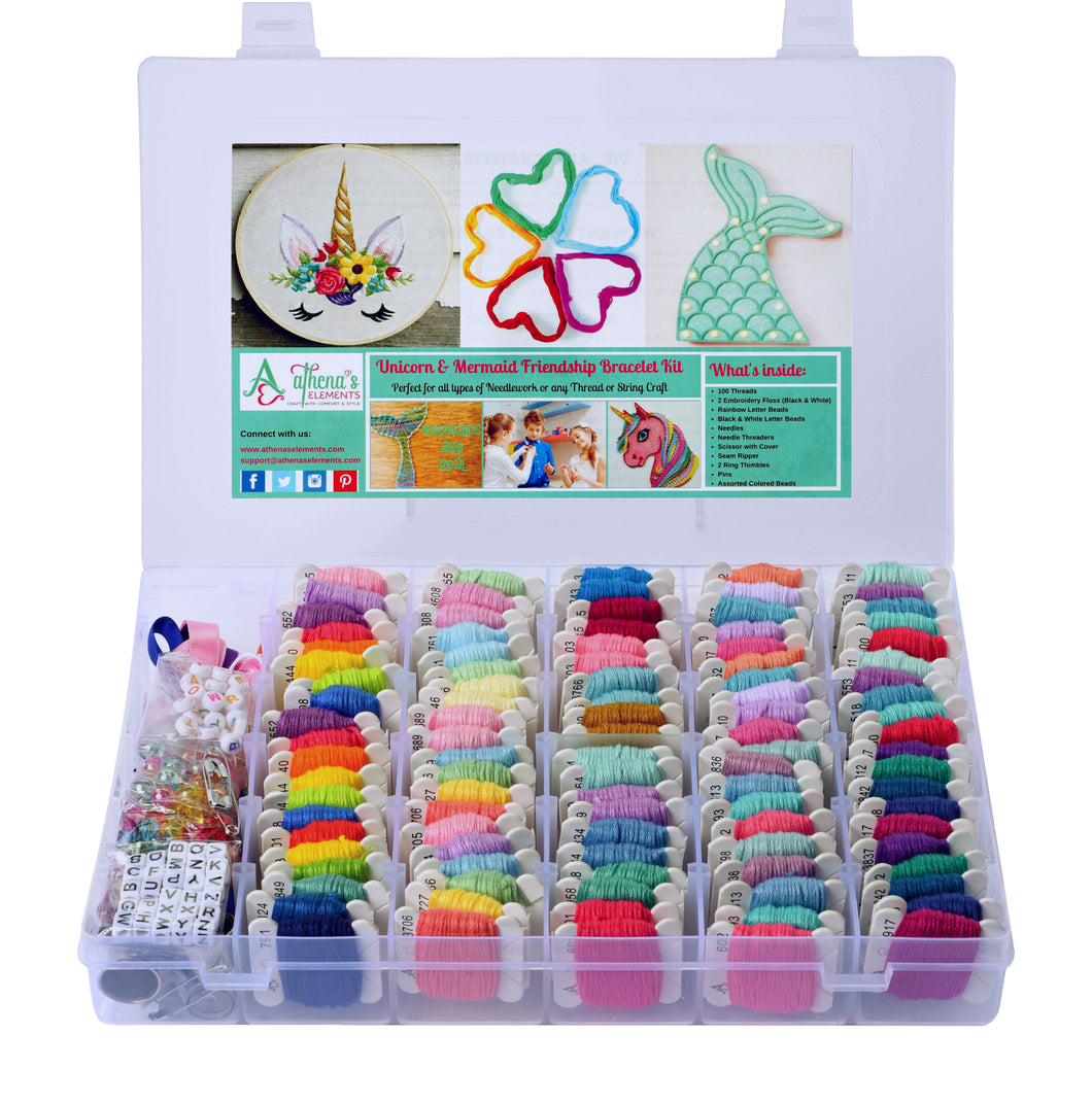 Mermaid and Unicorn DIY Friendship Bracelet String Kit Embroidery Thre – Athena's  Elements